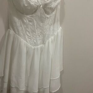 Windsor White Strapless Gown